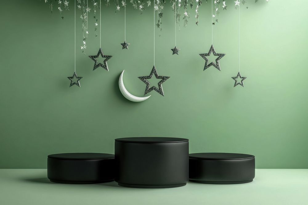 Background crescent hanging decor.