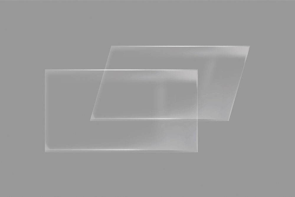 Transparent overlapping glass rectangles, tape element