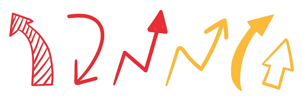 Colorful arrows red and yellow. | Free Vector - rawpixel