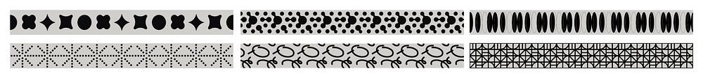 Black and white geometric patterns, intricate designs, and abstract shapes. Repeating geometric patterns, bold black and…