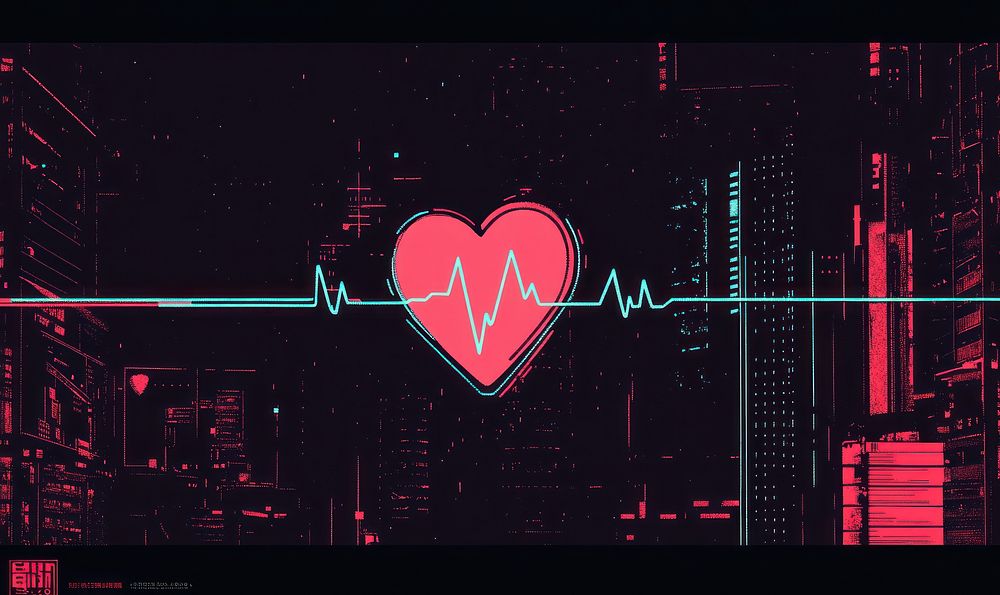 Heartbeat line symbol scoreboard futuristic | Free Photo Illustration ...