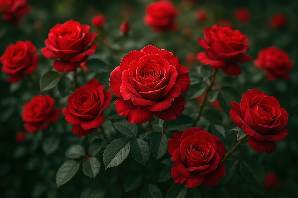 Vibrant red roses in bloom | Free Photo - rawpixel