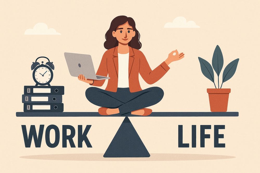 Balanced work-life harmony illustration. | Free Photo Illustration ...