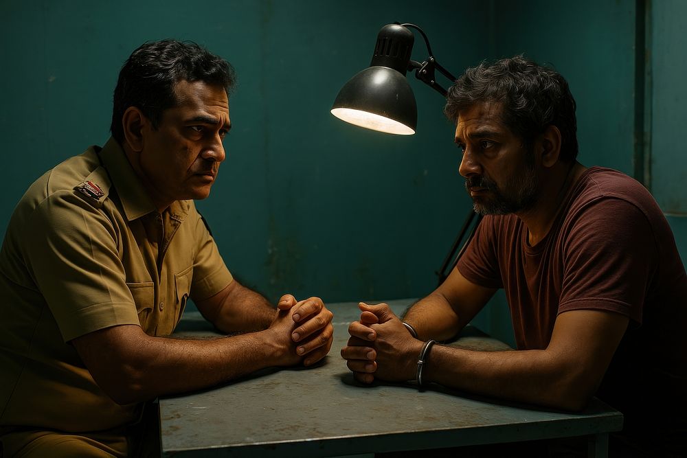 Intense interrogation room scene. | Free Photo - rawpixel