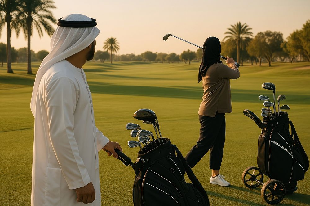Golfers enjoying scenic course Free Photo rawpixel