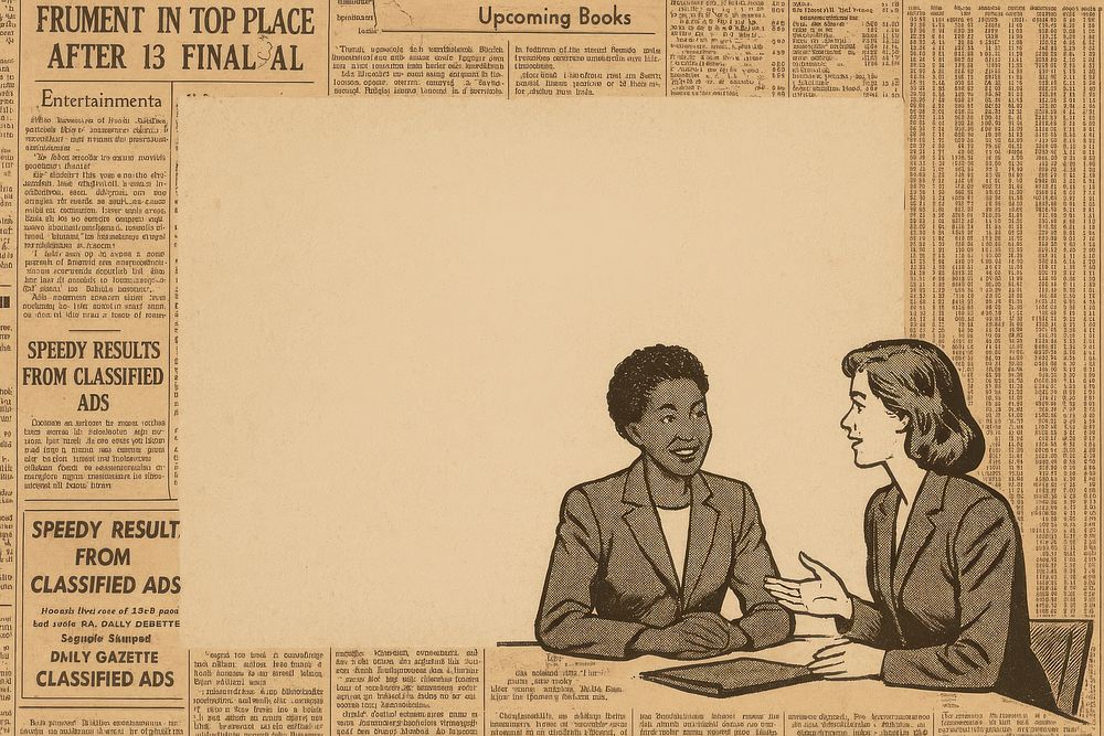 Vintage business discussion illustration. | Free Photo Illustration ...