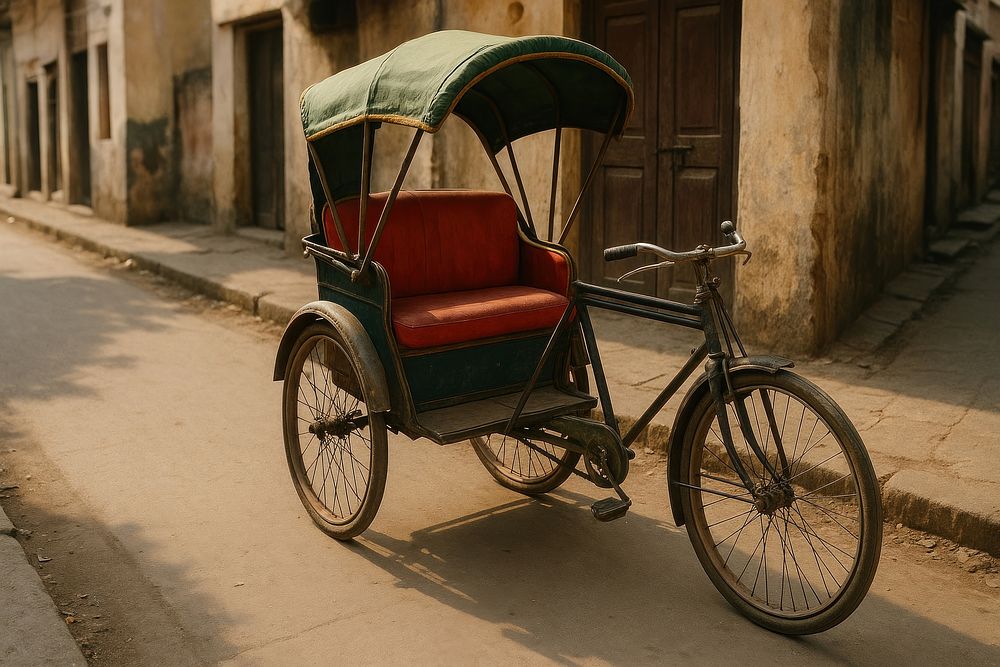 Vintage rickshaw on quiet street | Free Photo - rawpixel