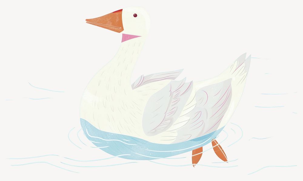 Cute goose on the lake illustration anseriformes waterfowl animal vector