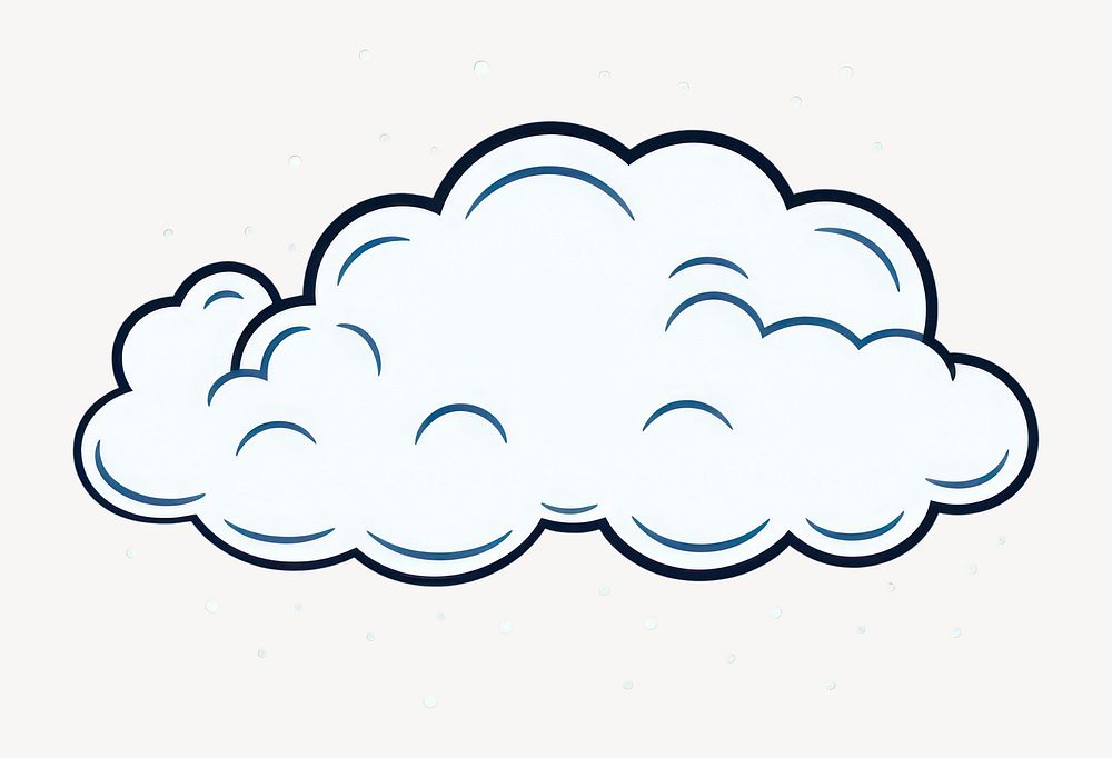 White cloud retro logo illustration background simple vector