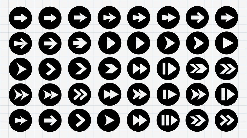 Grid black circular icons white | Premium Vector - rawpixel