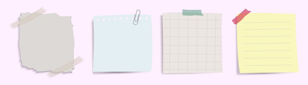 Set four pastel sticky notes | Free Vector - rawpixel