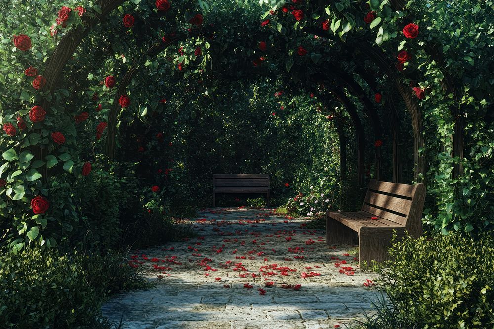 Random backdrop outdoors benches garden | Free Photo - rawpixel