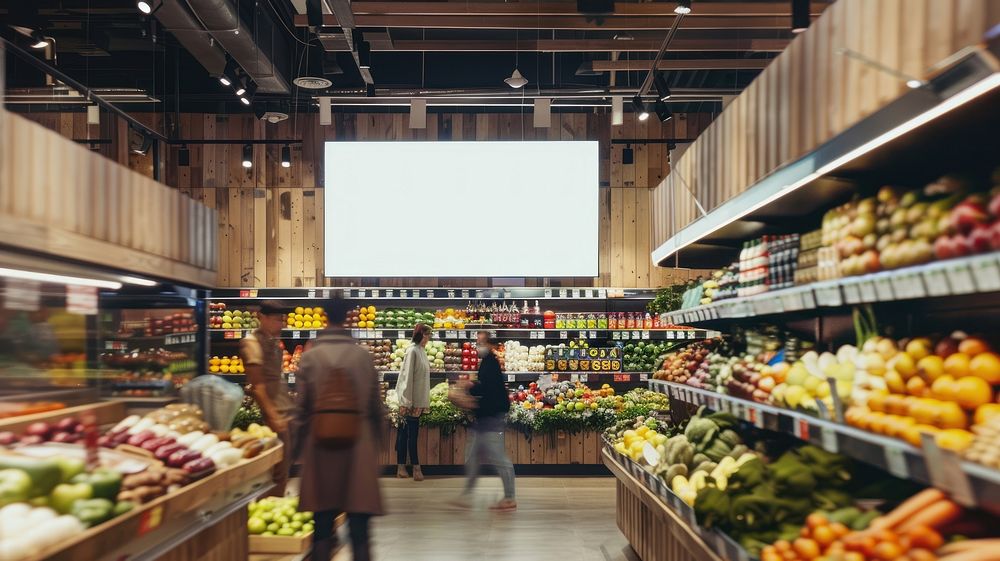 Billboard mockup supermarket vegetables grocery. | Free Photo - rawpixel