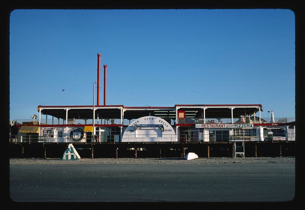 Ocean City Belle, Boardwalk, Ocean City, New Jersey (1978) photography in high resolution by John Margolies. Original from…
