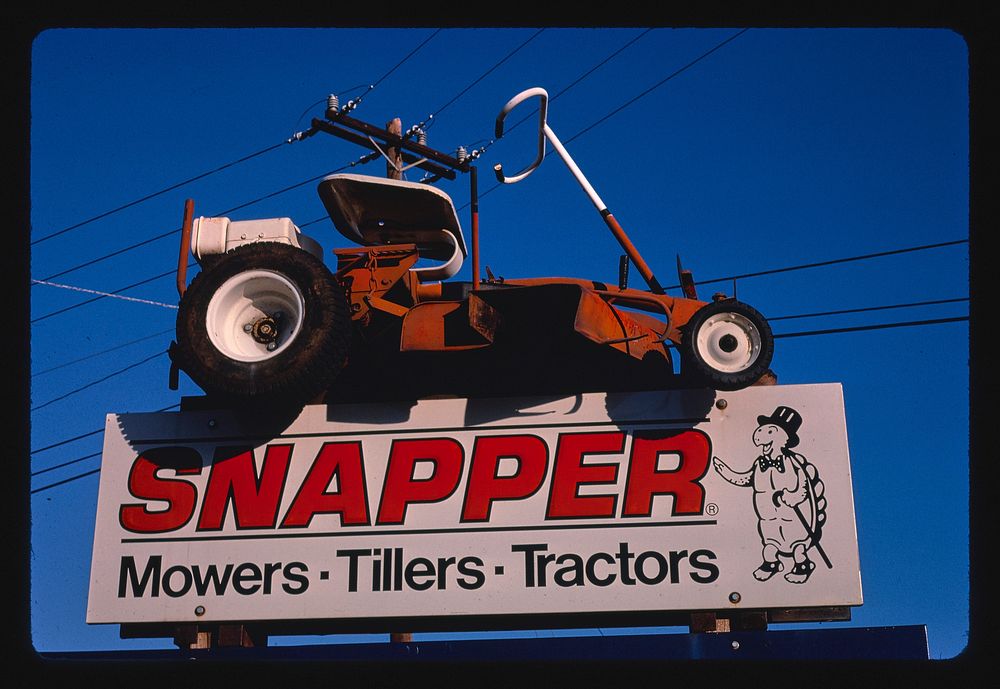Snappers Motors sign, Anderson, South Carolina (1988) photography in high resolution by John Margolies. Original from the…