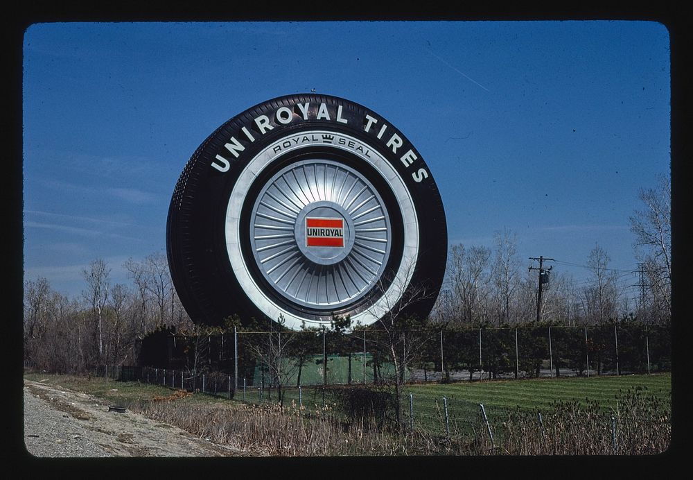 Uniroyal tire, Dearborn, Michigan (1986) photography in high resolution by John Margolies. Original from the Library of…