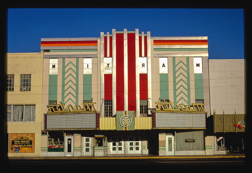 Martin Theater, Panama City, Florida (1979) photography in high resolution by John Margolies. Original from the Library of…