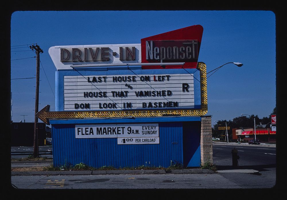 Neponset Drive-In, Dorchester, Massachusetts (1984) photography in high resolution by John Margolies. Original from the…