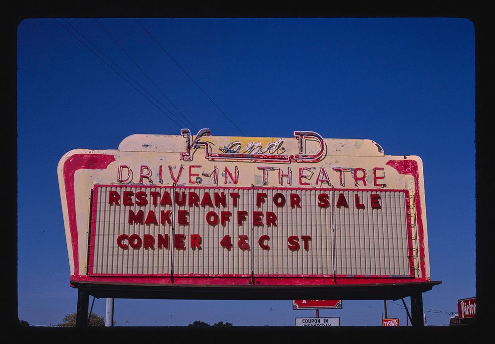 Kand Drive-In, Madras, Oregon (1987) photography in high resolution by John Margolies. Original from the Library of…