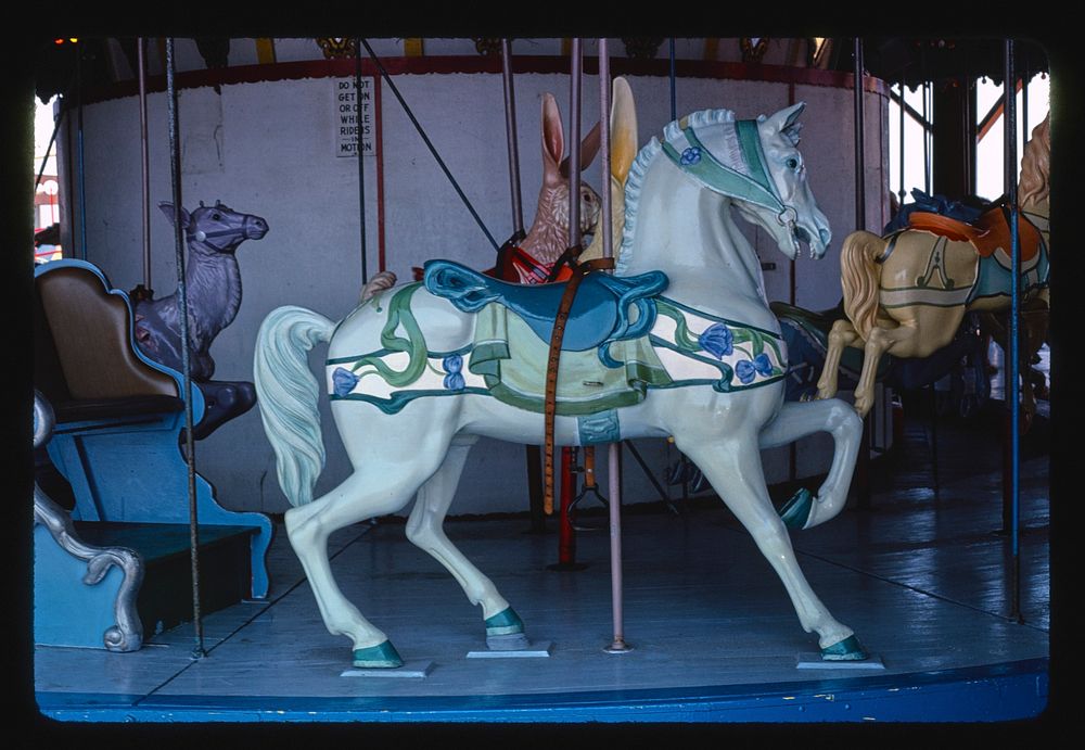 Carousel Horse Holiday Playland, Point Pleasant, New Jersey (1985) photography in high resolution by John Margolies.…
