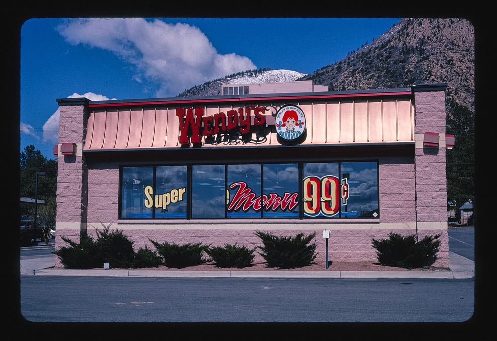 Wendy's restaurant, Flagstaff, Arizona (2003) photography in high resolution by John Margolies. Original from the Library of…