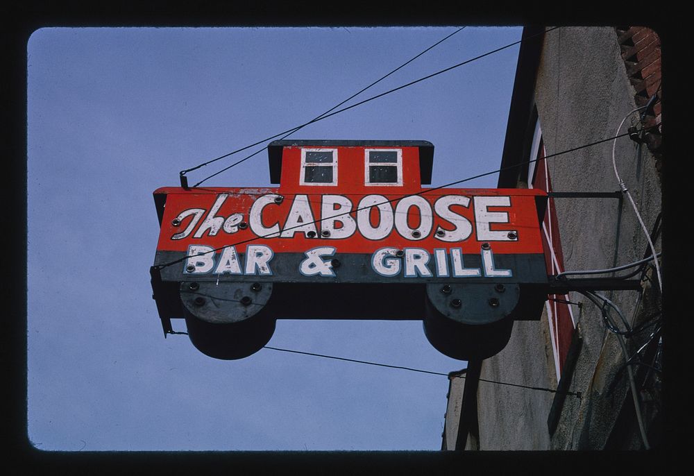Caboose Bar and Grill sign, Anderson, Indiana (2004) photography in high resolution by John Margolies. Original from the…