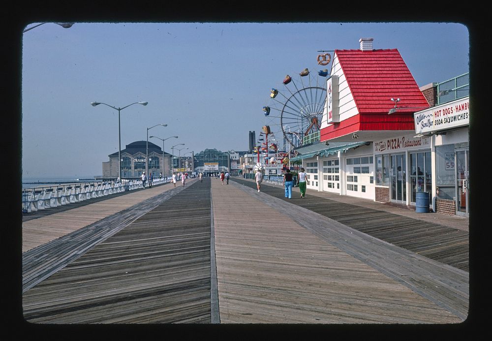 Boardwalk casino, Asbury Park, New Jersey (1978) photography in high resolution by John Margolies. Original from the Library…