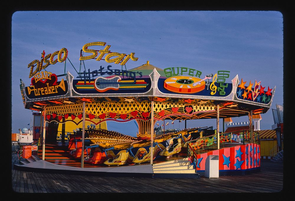 Disco star ride, Seaside Heights, New Jersey (1978) photography in high resolution by John Margolies. Original from the…