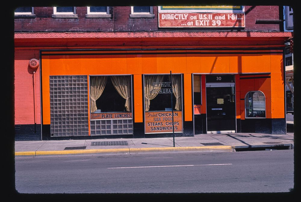 Belmont Restaurant, 30 Church Avenue Southeast, Roanoke, Virginia (1982) photography in high resolution by John Margolies.…
