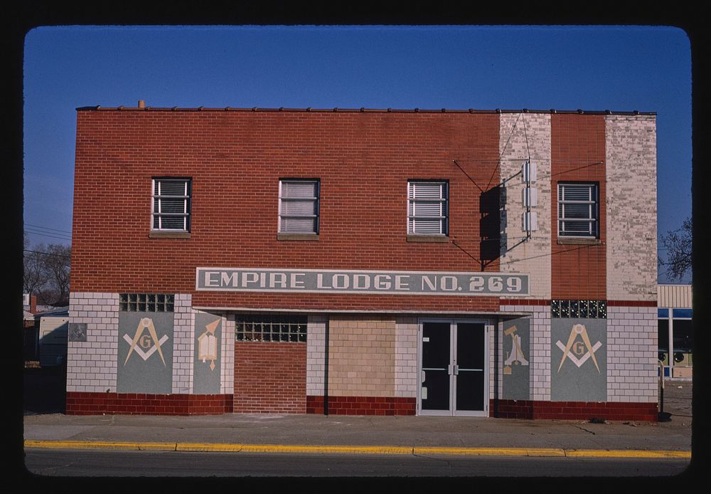 Empire Lodge #269, Church Street, Ottumwa, Iowa (1980) photography in high resolution by John Margolies. Original from the…