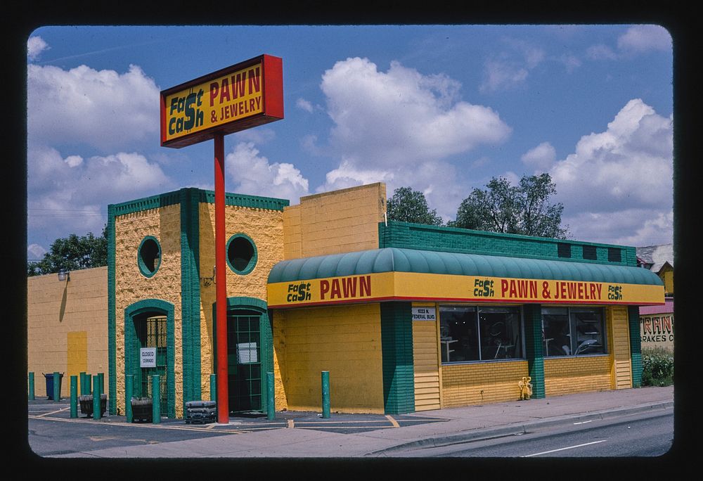 Fast Cash Pawn & Jewelry, Federal Boulevard, Denver, Colorado (2004) photography in high resolution by John Margolies.…
