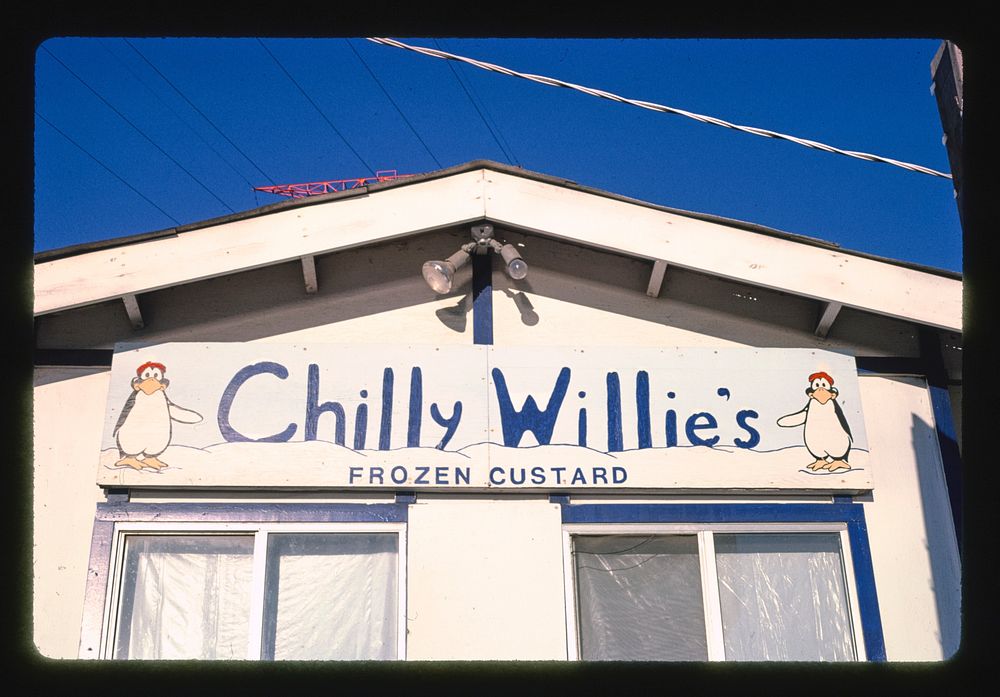 Chilly Willy's Frozen Custard, detail, Wharf Street, Saint Louis, Missouri (1988) photography in high resolution by John…