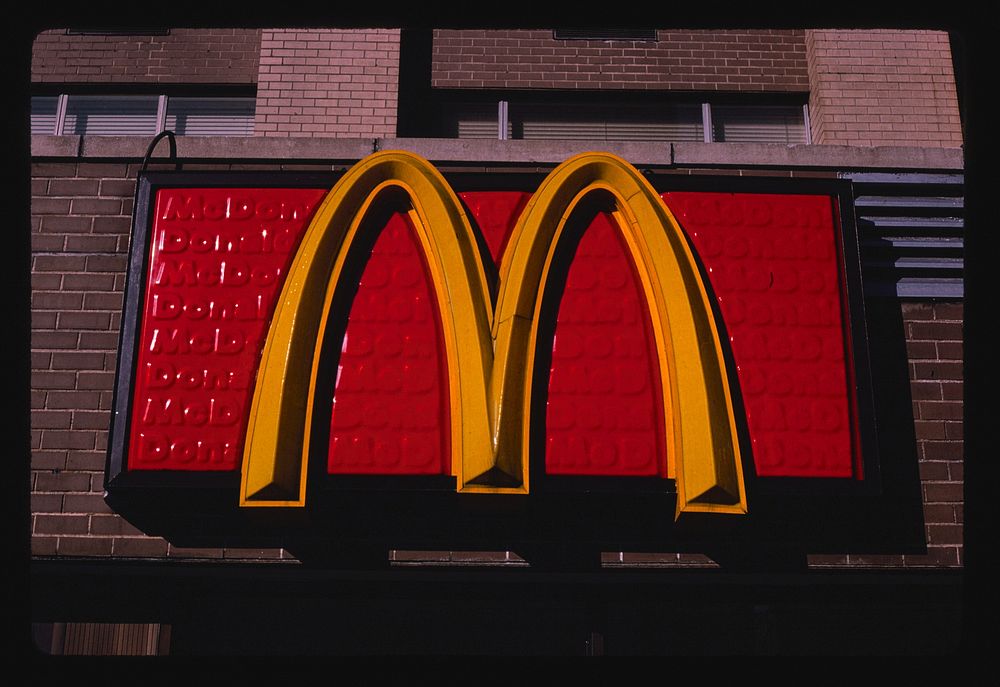 McDonald's Restaurant sign, 71st Street and Amsterdam Avenue, New York, New York (1984) photography in high resolution by…