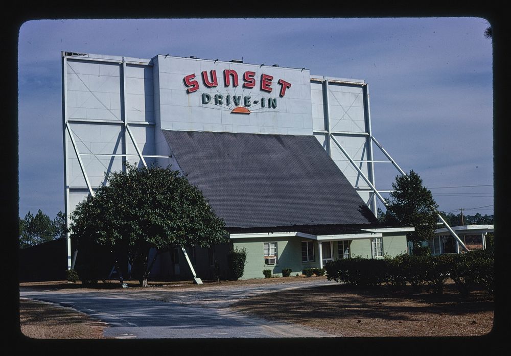 Sunset Drive-in Theater, Moultrie, Georgia (1979) photography in high resolution by John Margolies. Original from the…