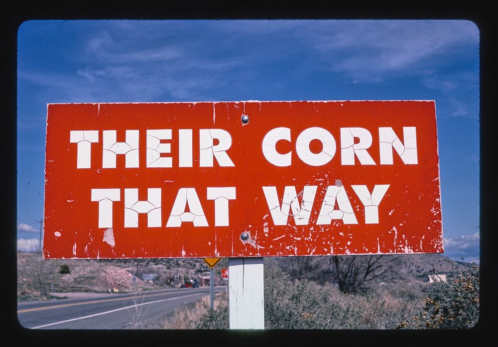 Retro Burma Shave sign#4, Route 66, Peach Springs, Arizona (2003) photography in high resolution by John Margolies. Original…