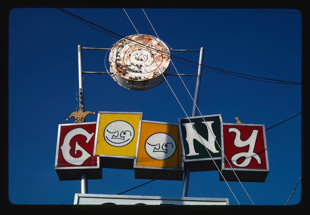 Sign, Sir Goony Golf, Chattanooga, Tennessee (1986) photography in high resolution by John Margolies. Original from the…
