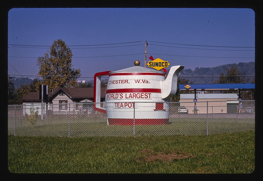 Teapot, Teapot Building, Chester, West Virginia (1995) photography in high resolution by John Margolies. Original from the…