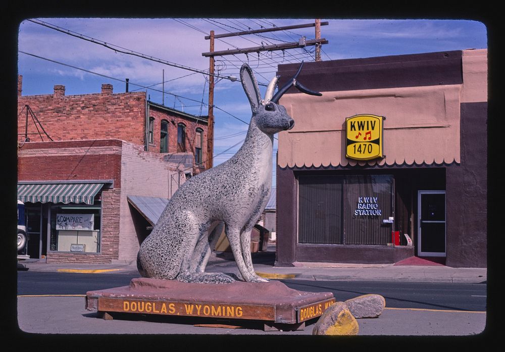 One-Horned Antelope, Douglas, Wyoming (1980) photography in high resolution by John Margolies. Original from the Library of…