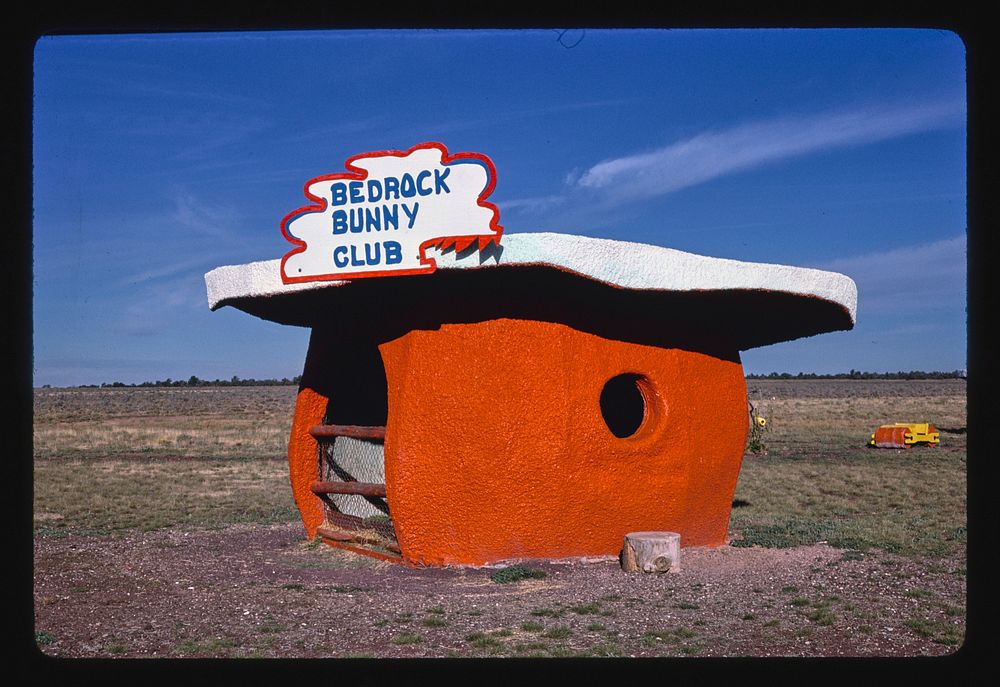 Bedrock Bunny Club, Flintstone's Bedrock City, Rts. 64 and 180, Valle, Arizona (1987) photography in high resolution by John…
