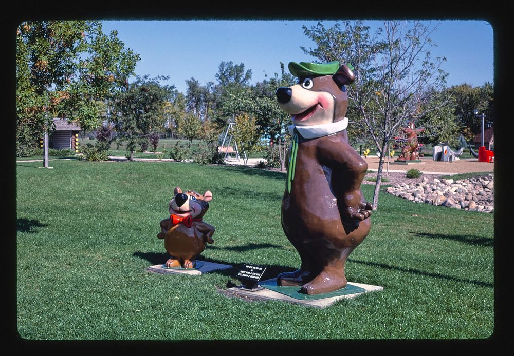 Yogi Bear and son, Storybook Land Park, Aberdeen, South Dakota (1987) photography in high resolution by John Margolies.…