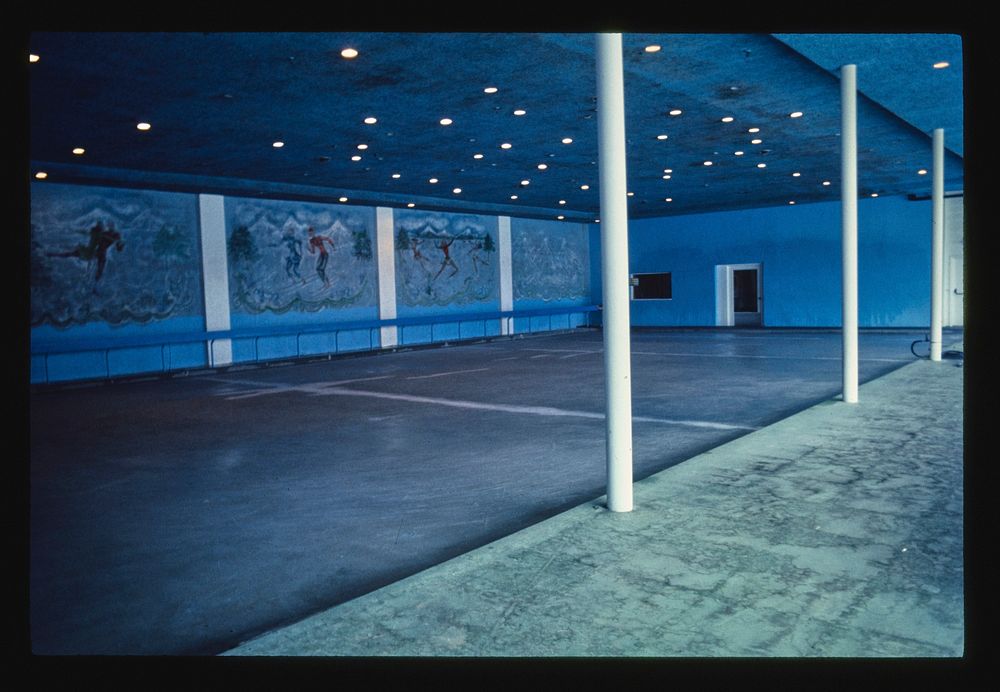 Fallsview indoor skate rink, Ellenville, New York (1977) photography in high resolution by John Margolies. Original from the…