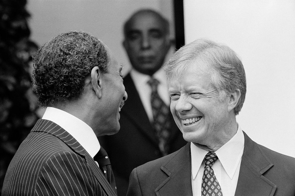 Carter and Sadat at the White House, September 18, 1978Photo courtesy of Jimmy Carter Library. Original public domain image…