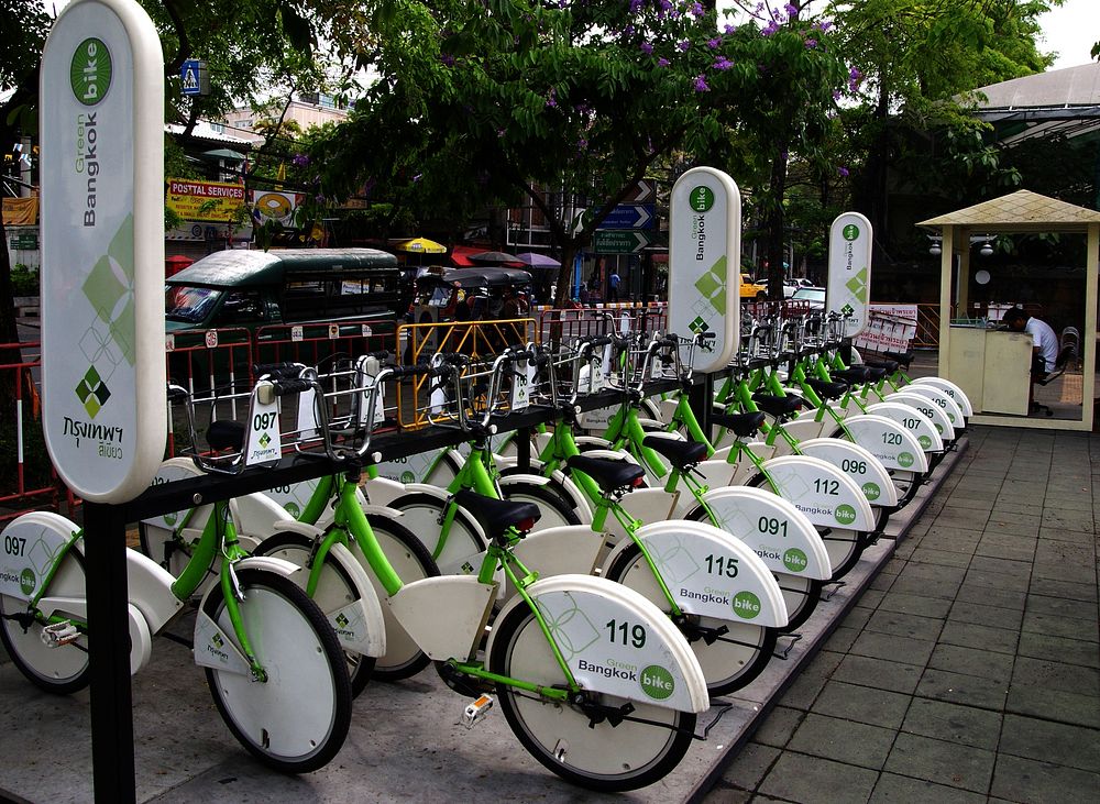 Cycles for hire, Bangkok.