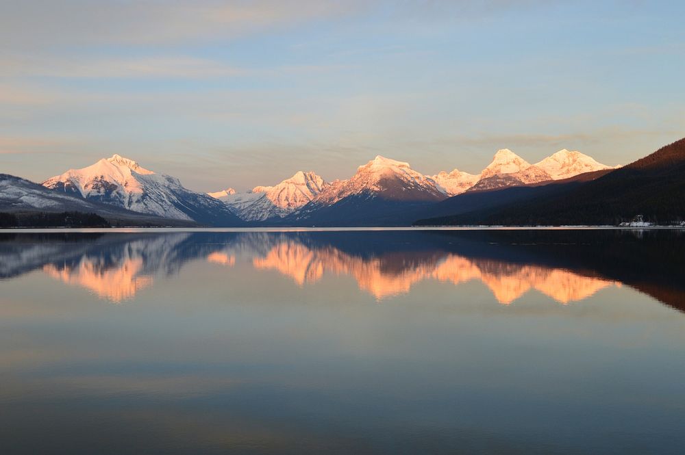 The view of Lake McDonald from Apgar. Original public domain image from Flickr