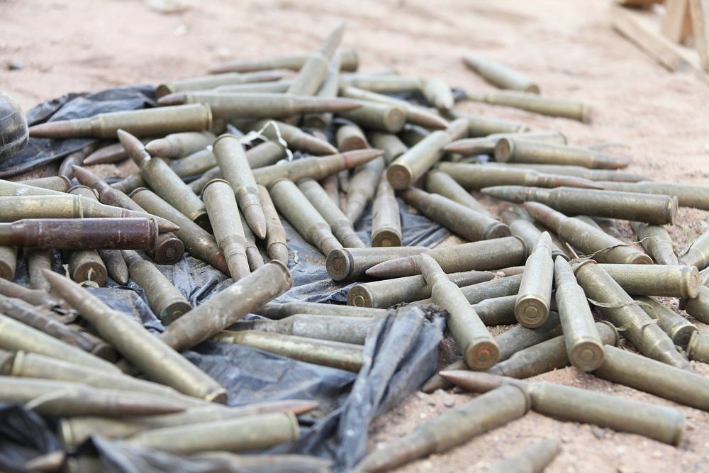 Bullets left behind by the al shabaab after the town of Bula Burde. Original public domain image from Flickr
