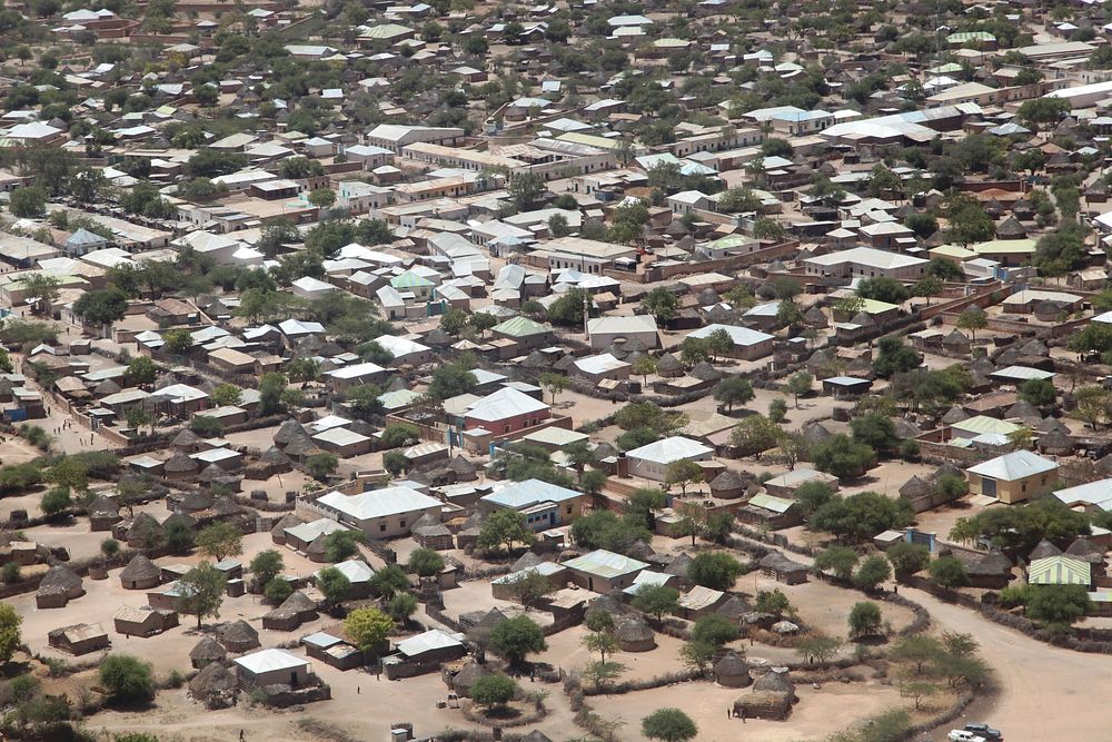 Ariel view of capital city of Bakol Region-Hudur town Somalia. Original public domain image from Flickr