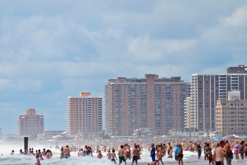 Crowded beach. Original public domain image from Flickr