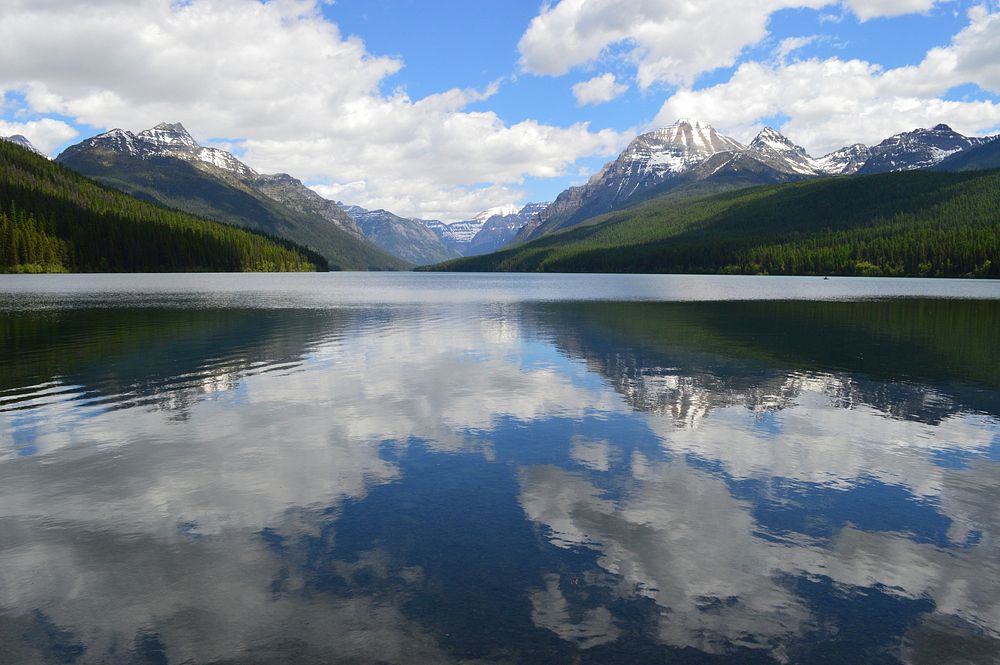 Bowman Lake. Original public domain image from Flickr