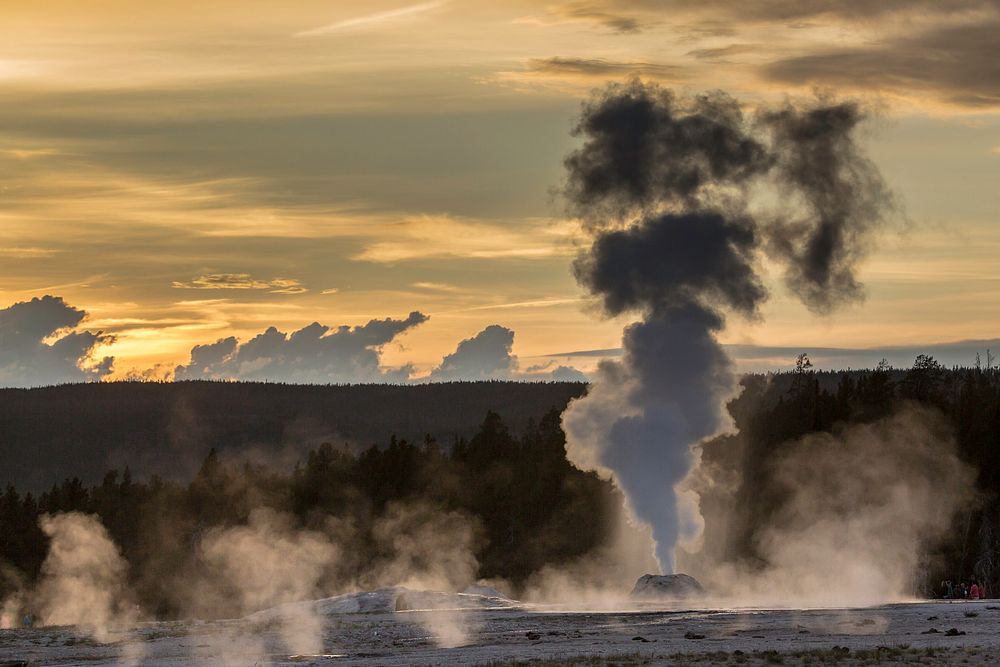 Sunset, Lion Geyser. Original public domain image from Flickr