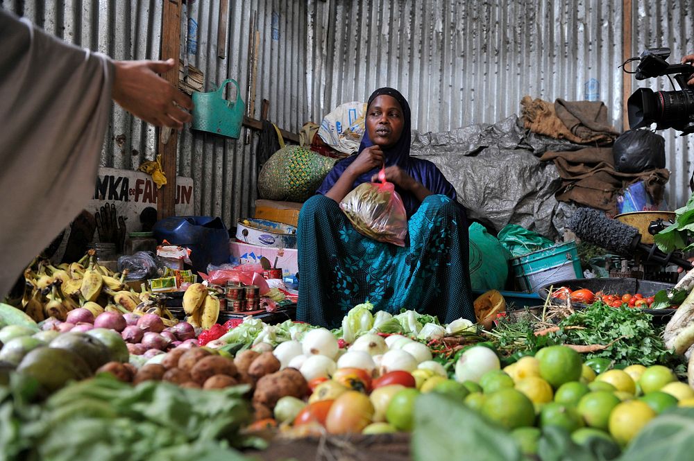A vegetable seller seen at Hamarwayne market in Mogadishu as muslims prepare for the fasting month of Ramadan, the holiest…